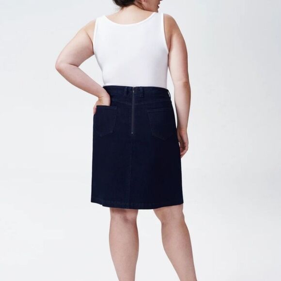 Universal Standard Ang Denim Buttons Down Skirt Size 4XS (00-0) - Picture 4 of 8